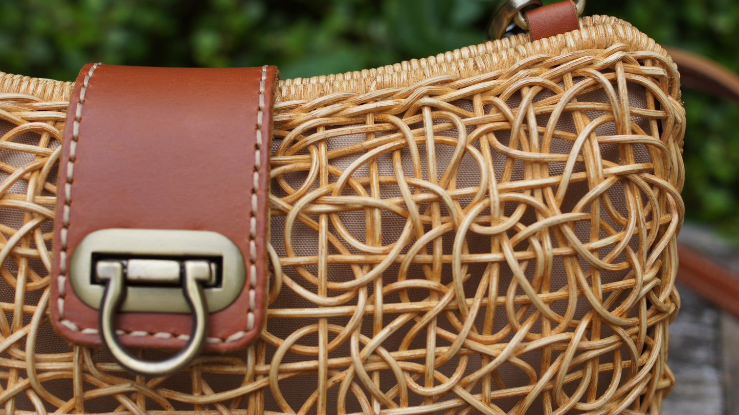 Premium Rattan Bag *Adinda* handmade fashion Handbag Straw Rattan Purse Woven