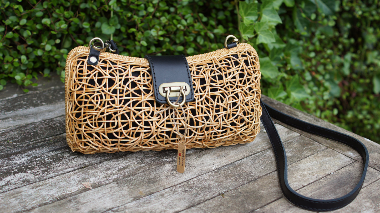 Premium Rattan Bag *Adinda* handmade fashion Handbag Straw Rattan Purse Woven