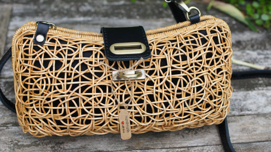 Premium Rattan Bag *Adinda* handmade fashion Handbag Straw Rattan Purse Woven